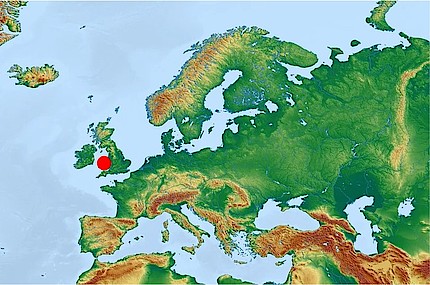 Europakarte mit Fundort