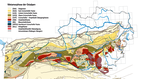 Section of the Geological Map Metamorphic structure of the Alps