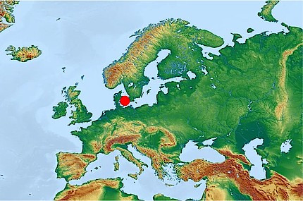 Europakarte mit Fundort