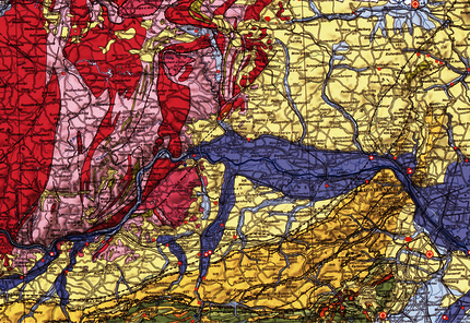 Detail from Hydrogeological Map of Austria 1:500.000.<br /> &copy; Geological Survey