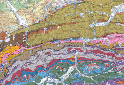 Part of the geological map 1: 50.000 Sheet 55 Ober-Grafendorf from the village of Kilb to the village of Kirchberg an der Pielach.