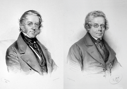 Porträtbilder von Wilhelm Haidinger und Karl Kreil