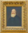 gemaltes Porträt von Franz von Hauer in goldenem Bilderrahmen